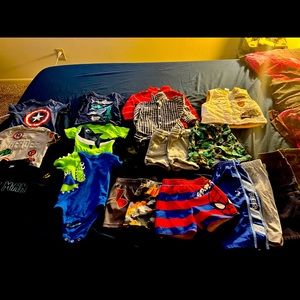 Multiple shirts and pants 12 to 18 months gently used from a smoke free home